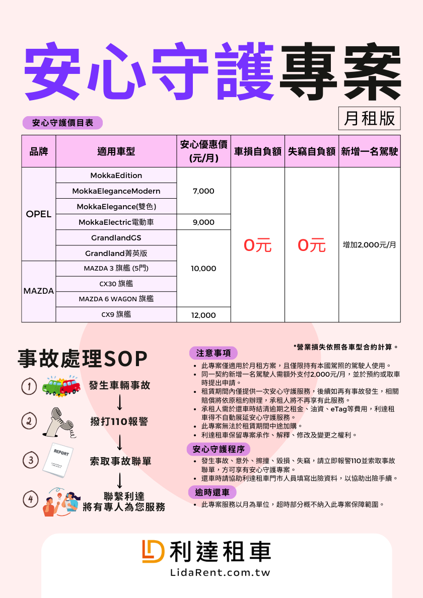 長租車-安心守護專案